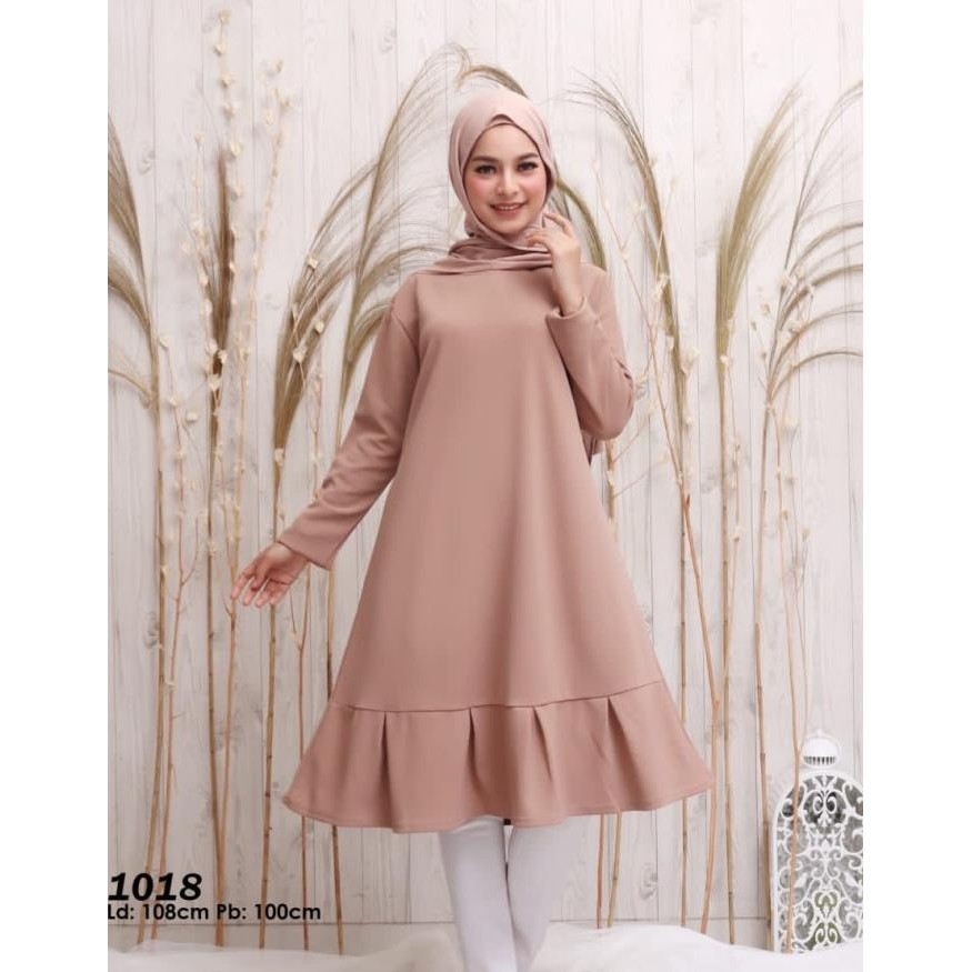 Baju muslim wanita original tunik kaos import / Baju tunik jumbo new HF56