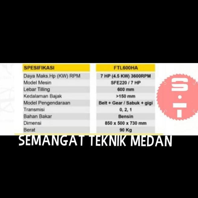 Ftl600Ha Mesin Traktor Bajak Sawah Kebun Mini Tiller Firman Ftl 600 Ha
