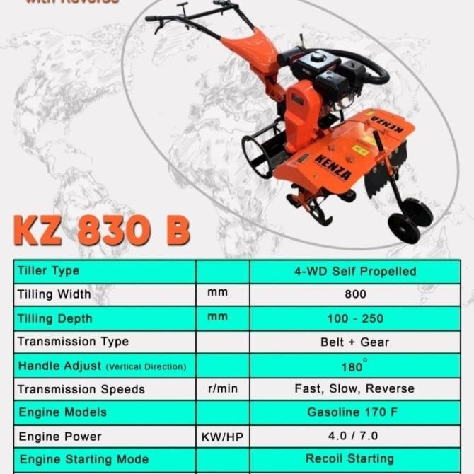 Recomended Mesin Traktor Sawah Bajak Mini Power Tiller Kenza Kz 830 B