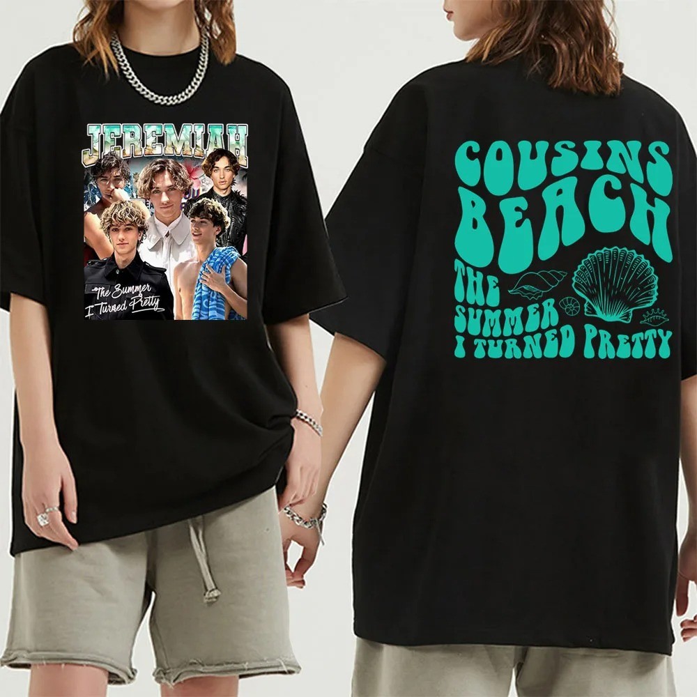 Streetwear Tim Jeremiah Aku Berubah Cantik Sepupu Pantai T Kemeja Pria Lengan 90-an Vintage