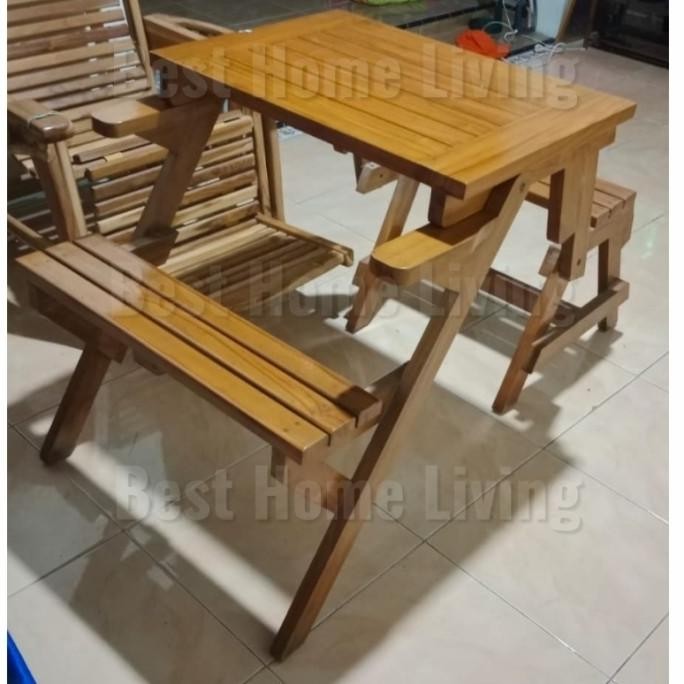Ready Gan Kursi Meja Lipat Magic Mini Kayu Jati Untuk Taman Resto Cafe Outdoor Ready Gan Inarasoraya