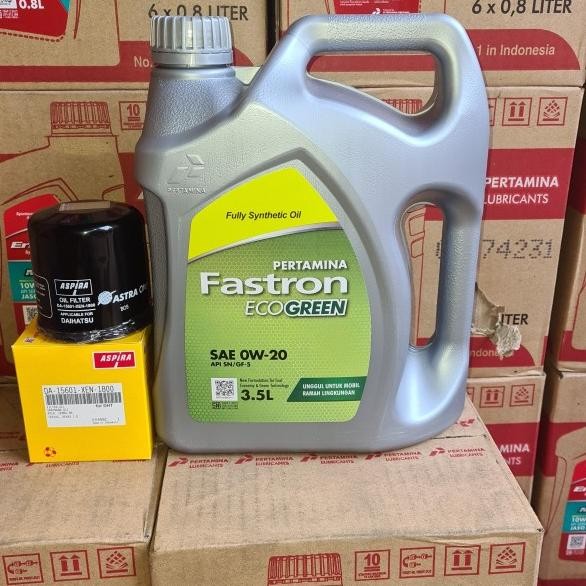 Paket Ganti Oli Filter Ayla,Sigra Fastron Eco Green Sae 0W-20 3,5 L