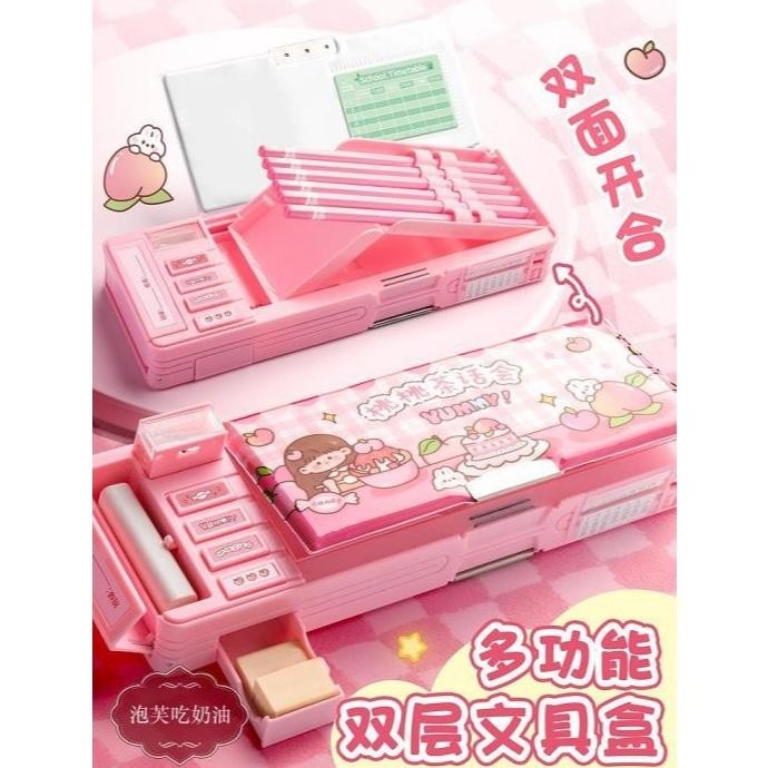 

TERLARIS Tempat Pensil Multifungsi Motif Unicorn / Dinosaurus / Astronot Untuk Anak Tk/Kotak Pensil Pola Kartun Lapisan Ganda Tunggal dengan Rautan Kapasitas wd-54