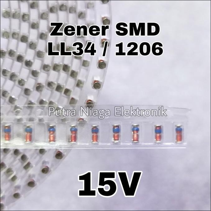 Baru (10) Zener SMD 15V Dioda LL34 size 1206 0,5W 15Volt 1/2W 0.5W putr4n Segera Dapatkan