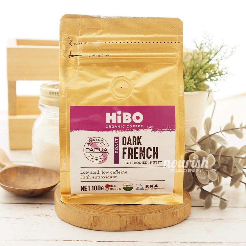 

Hibo, Organic Coffee Bean (Biji Kopi Organik) Dark French 100gr