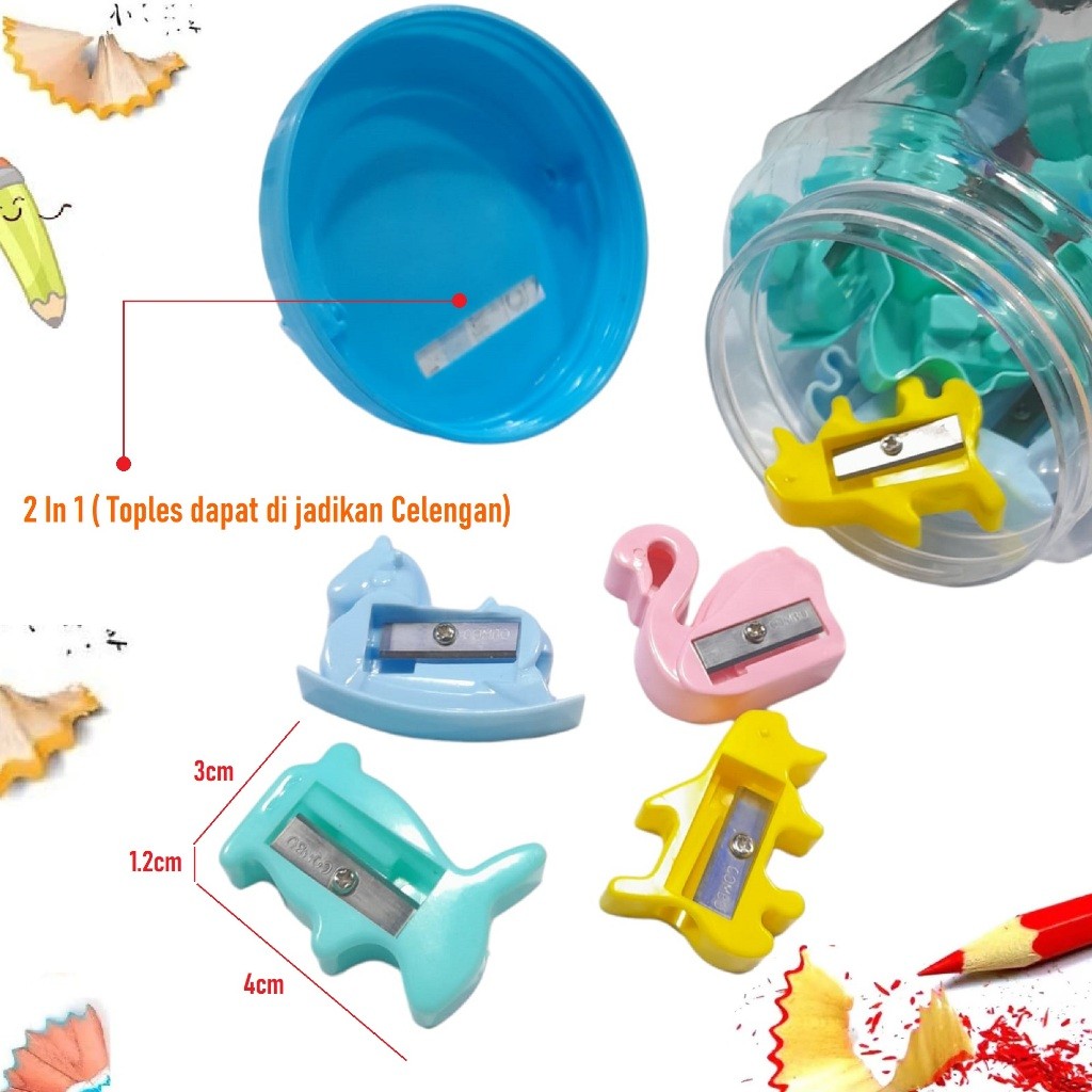 

(1 DRUM) Serutan Pensil Lucu 139 / Serutan Mini 140 / Rautan Karakter Lucu 141 / Rautan Kecil 142 /