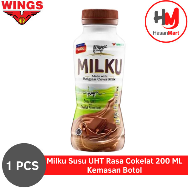 

Milku Susu UHT Rasa Cokelat / Chocolate Kemasan Botol 200 mL [1 PCS]