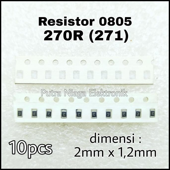 Update (10pcs) Resistor SMD 0805 270R Tahanan 270ohm 270 ohm Marking: 271 putr4n dijamin