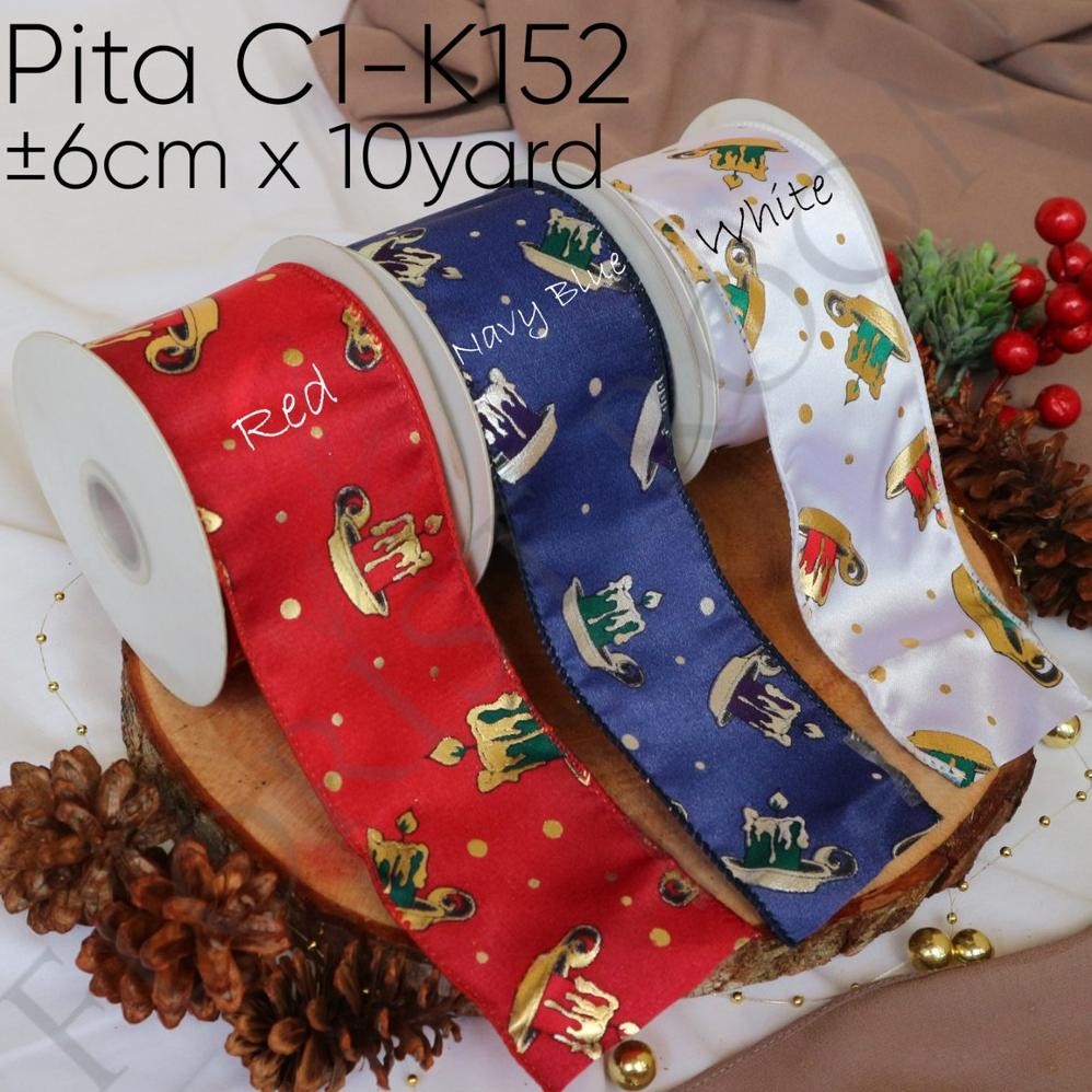 

VIRAL Pita C1-K152 6cm x 10Yard - Christmas Ribbon - Pita Natal - Pohon Natal ii-99