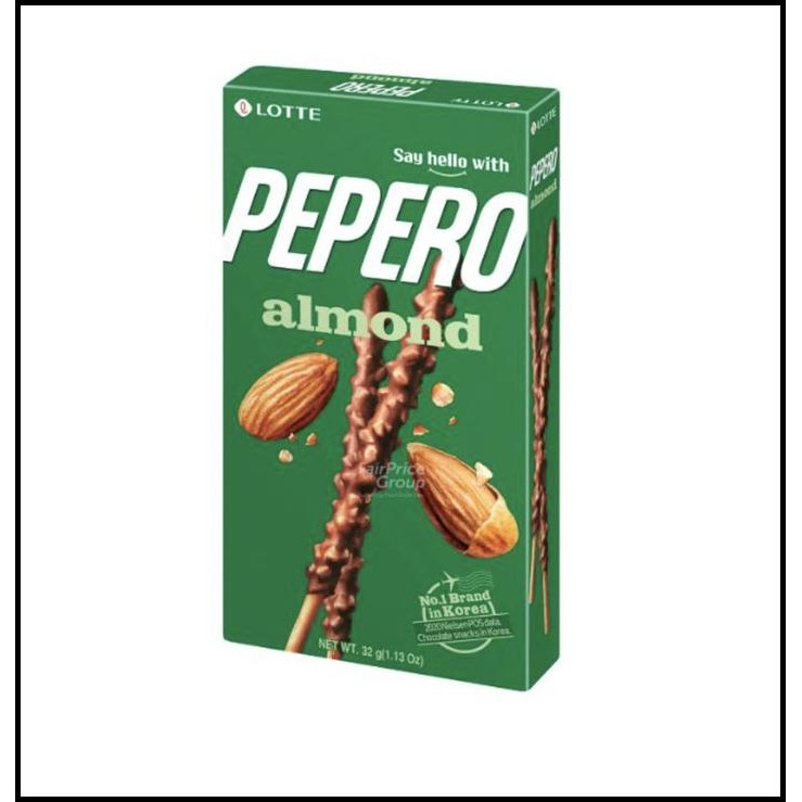 

Lotte Pepero Almond Peanut Snowy White Cookie Choco Filled Original