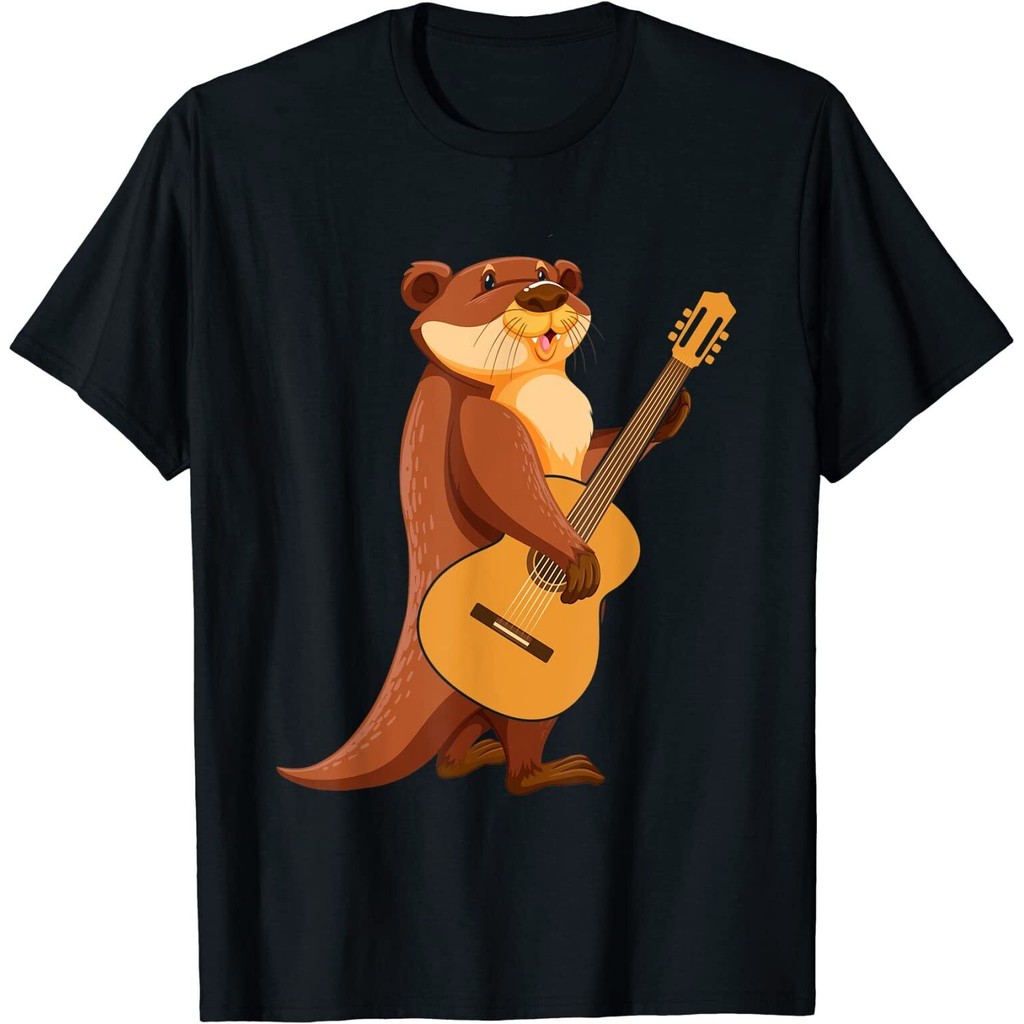 Musik Hewan Gitar Otter T Harajuku Streetwear