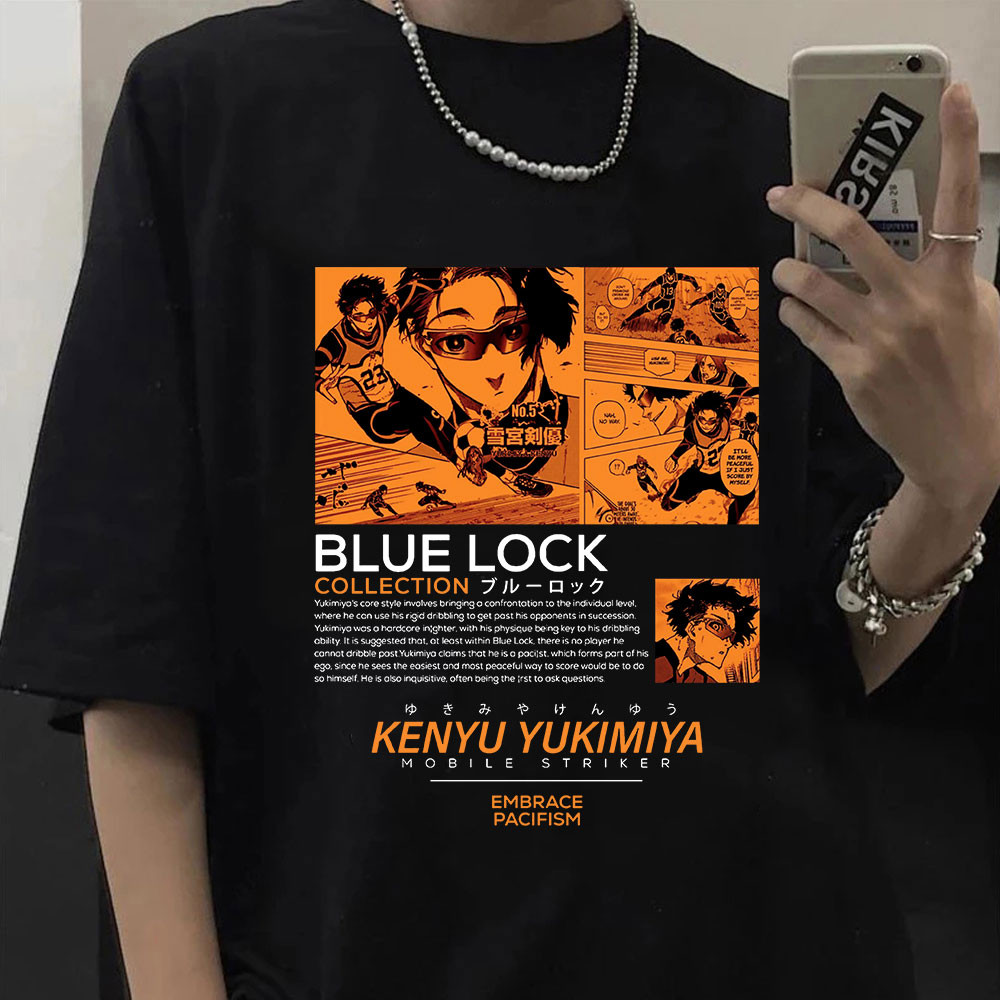 Anime Jepang Blue Lock Kenyu Yukimiya T Pria Kaos Lengan Pendek
