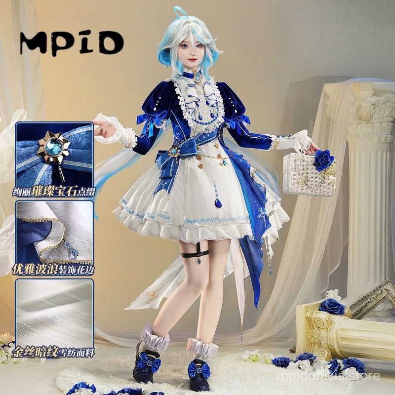【MPID】1/3 Delusion Genshin Impact Cosplay Furina De Fontaine Costume Focalors Wig Furina Wanita Kost