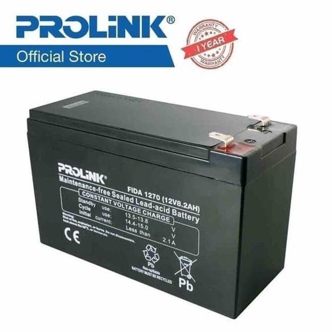 Baterai UPS PROLINK 12V/8.2AH/UPS/VRLA. Aki Battery FIDA 1270 1274 8Ah