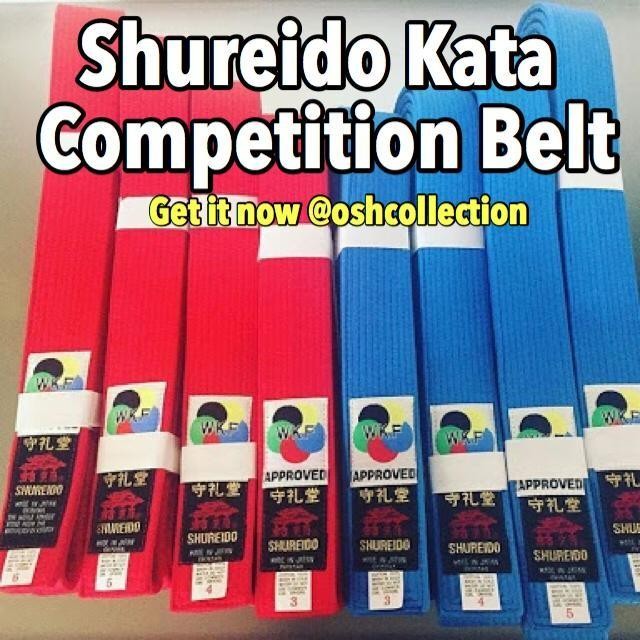 Sabuk Shureido Karate Belt (Wkf Kata / Kumite / Putih / Black Belt)