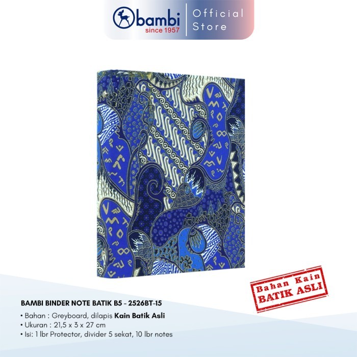 

Amberela Bambi Binder Note Kain Batik Asli Kereta Kencana B5 2526Bt