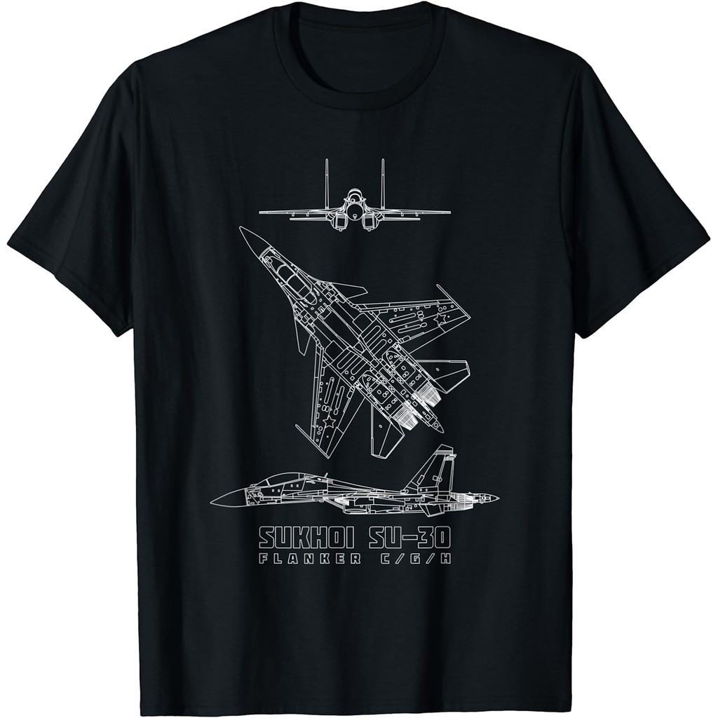 Kaos Pria Program Pesawat Jet Su30 Flankerc Rusia Tshirt