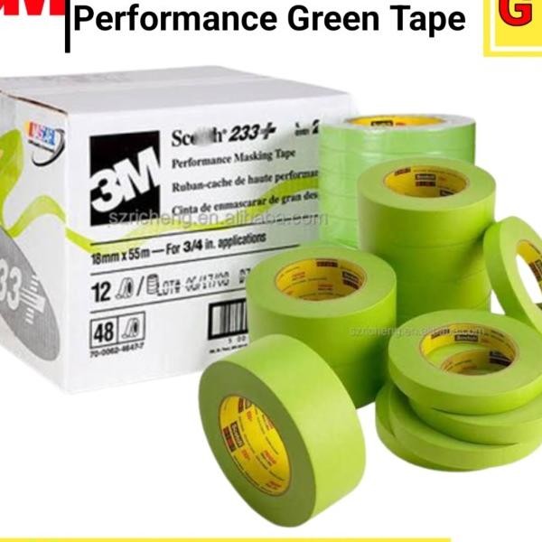 

Masking Tape 3M 233+ Scotch Performance Green Lakban Kertas Hijau