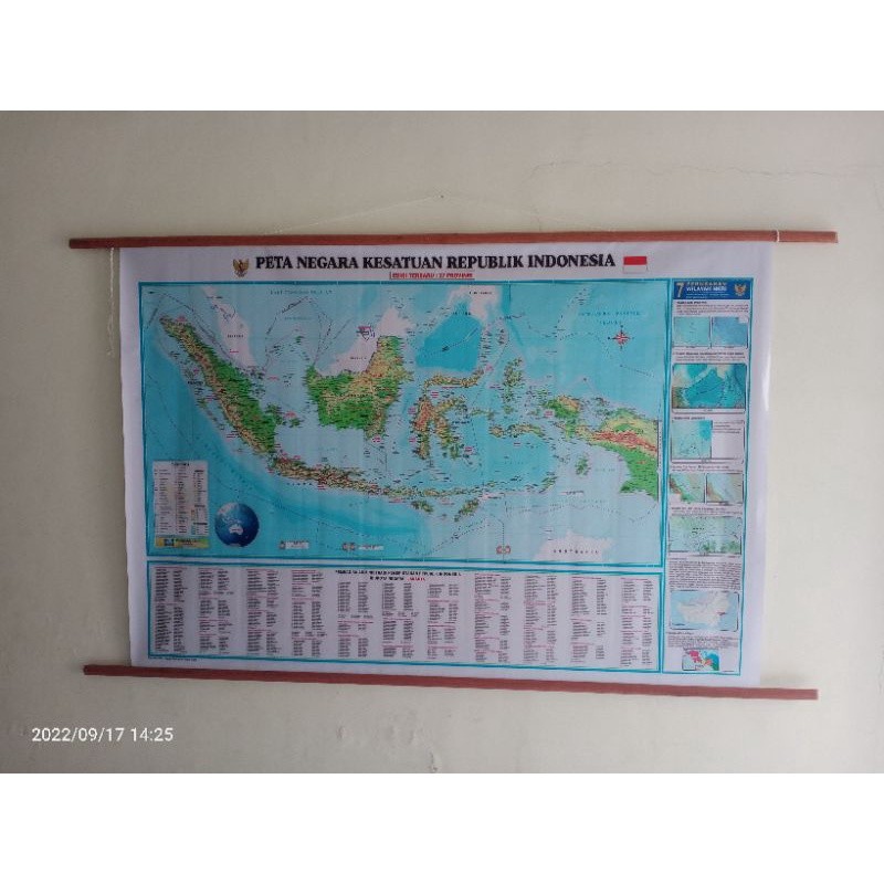 

Peta Bingkai NKRI / Indonesia Edisi Terbaru 38 Provinsi Ukuran Jumbo 240x140cm