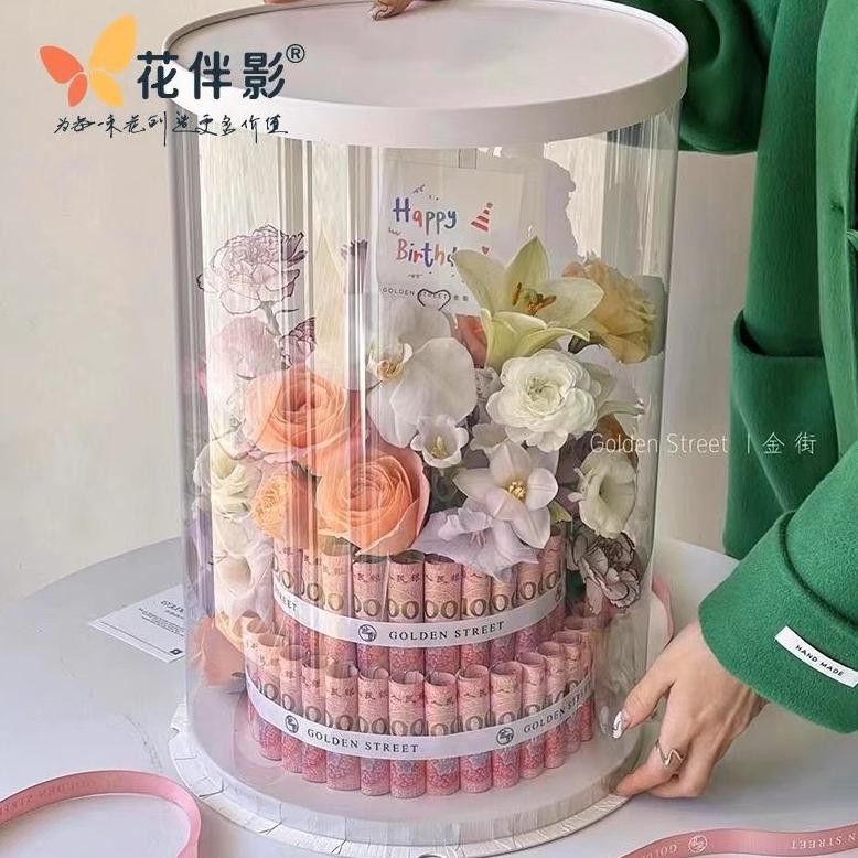 

PROMO Cake Box Kue Tinggi Bulat Mika Transparan Untuk Box Buket / Cake Uang, dll. ba-34