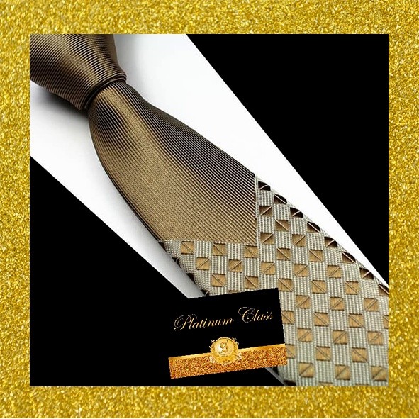 Dasi pria slim gold emas platinum class