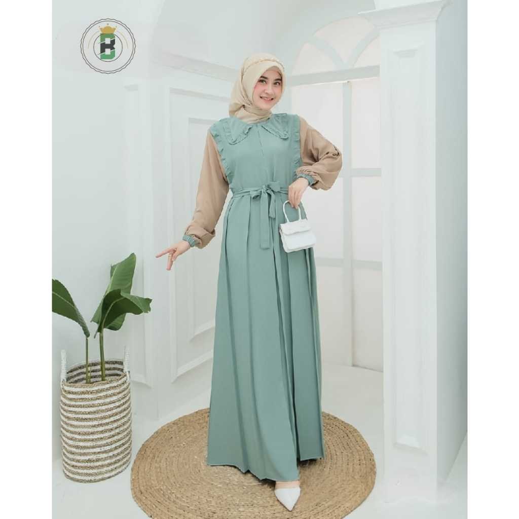 Gamis Elegan Trendy Kekinian Pakaian Muslim 2024 Pakean Gms Terbaru Terbaru 2024 Dreas Pesta Syari G