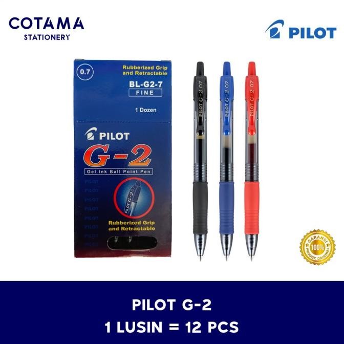 

TERMURAH - Pulpen Pilot G-2 G2 Fine Gel Pen 0.5/0.7 mm - 1 lusin isi 12 pcs