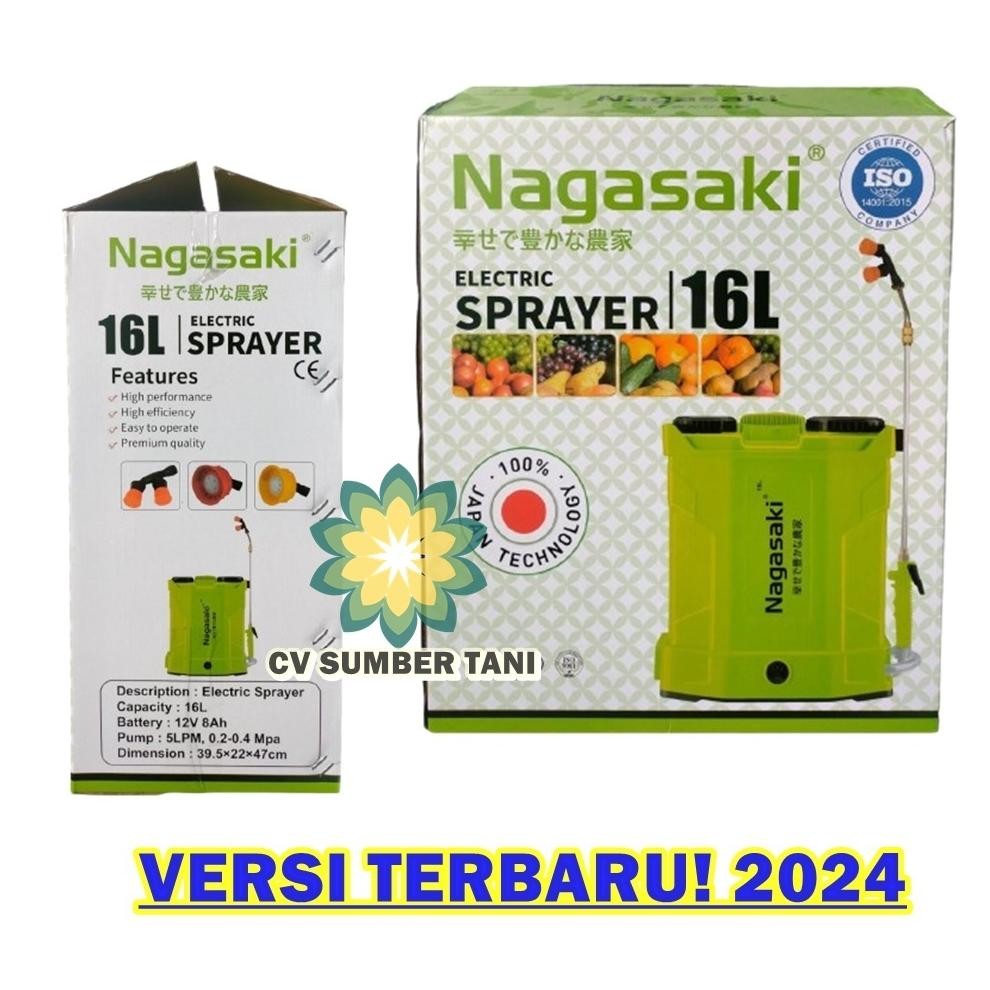 Kekinian Promo Bonus Kaos Tangki Sprayer Elektrik Nagasaki 16 Liter / Alat Semprot Elektrik Okk-1520