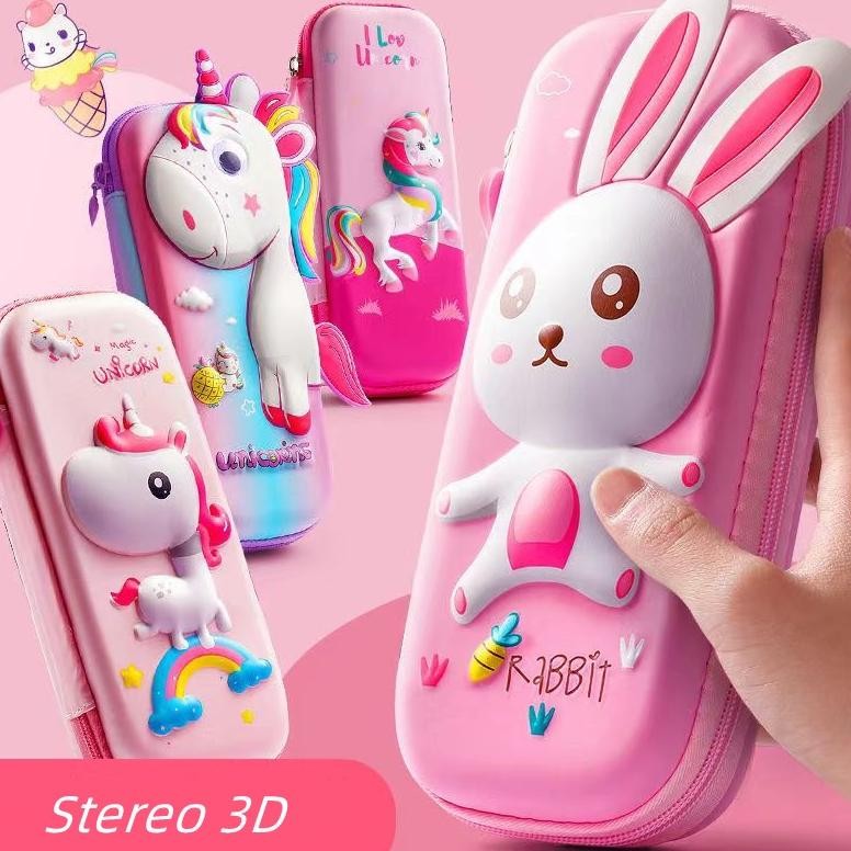 

hj-45 Kotak pensil pola kartun 3D/tempat pensil aesthetic Hemat