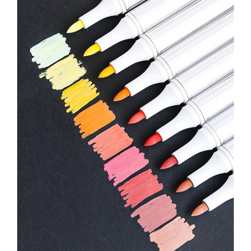 

gha-68 SURABAYA Winzige set 9pcs drawing brush pen warna warni acrylic markers spidol pen calligraphy brush lettering kaligrafi coloring markers Premium