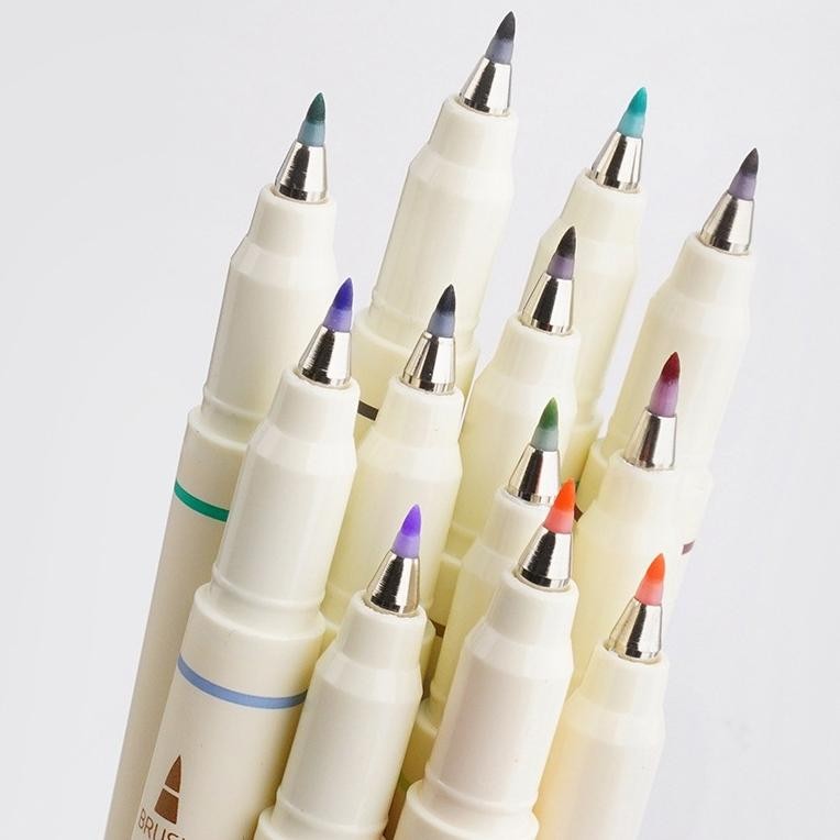 

fb-4 Winzige Set 3 & 12 Soft Brush Pen Set Aesthetic Brush Lettering Calligraphy Pen Brush Marker Pena Kuas Warna Pulpen Pena Kaligrafi Coloring Markers Berkualitas