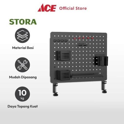 

TERMURAH - Ace Stora Papan Pegboard Berlubang Organizer Meja 52x57 cm Set Pegboard Decorative Wall Desk Mounted Metal Wire Board Organizer Meja