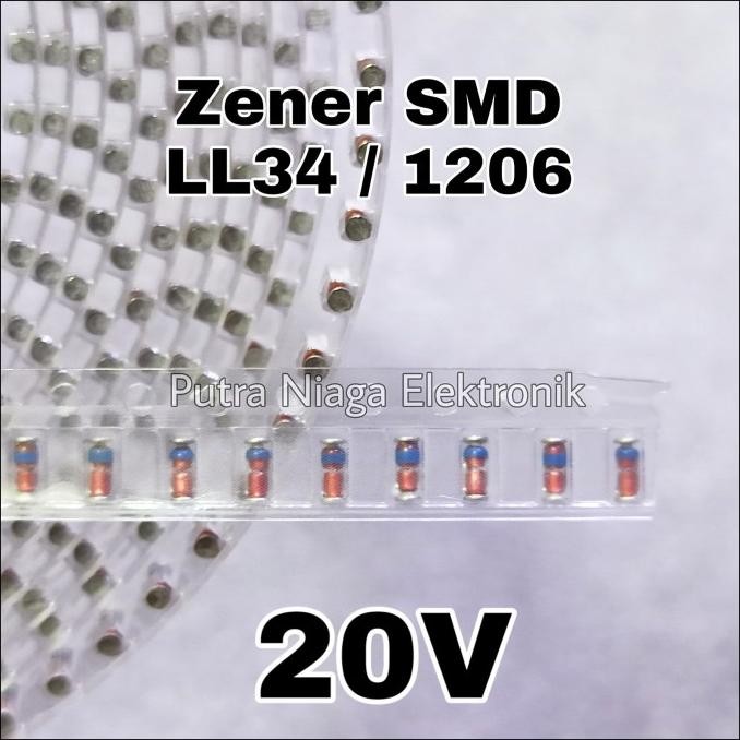 (10) Zener SMD 20V Dioda LL34 size 1206 0,5W 20Volt 1/2W 0.5W putr4n Buru Order