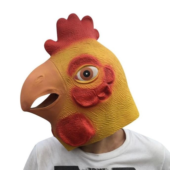 DFR Topeng ayam jago rooster hen cock burung bahan latex halloween TERLARIS