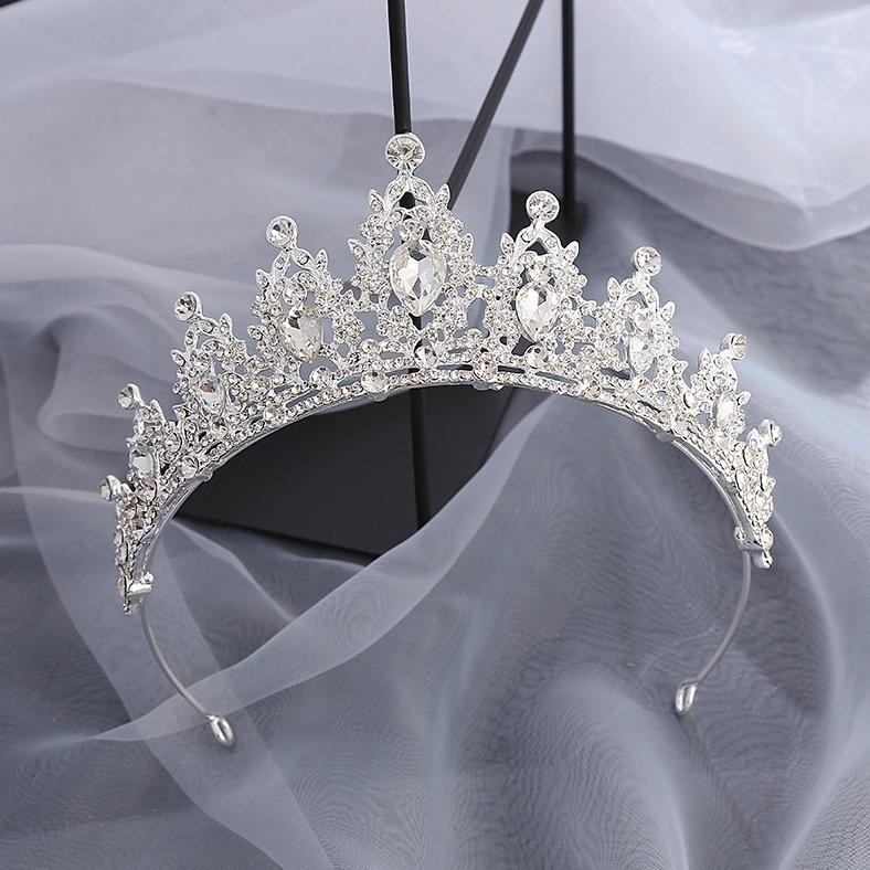(BISA HIJAB) CROWN Bridal/ MAHKOTA TIARA PRINCESS PREMIUM KRISTAL BERLIAN / MAHKOTA BLINGBLING MEWAH