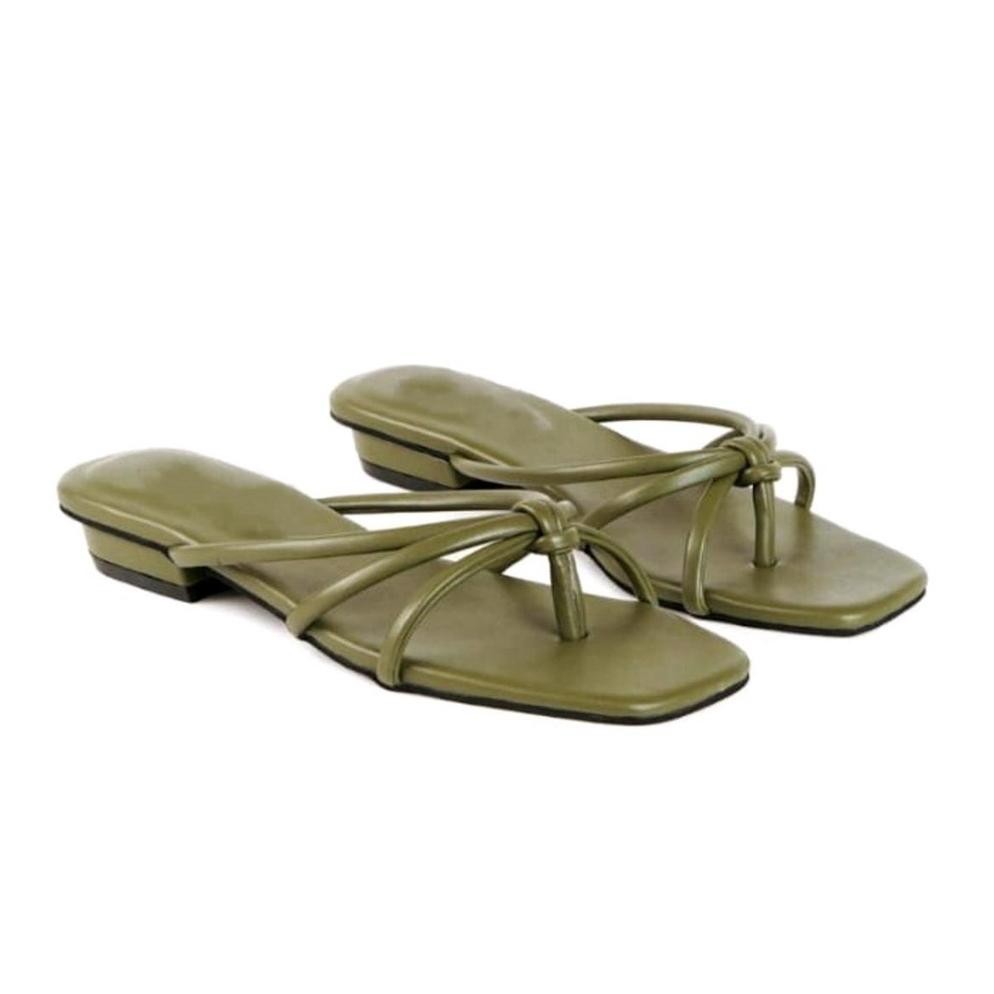 Sandal Flat Wanita Terbaru 2023 Sendal Teplek Tali Motif Silang Kekinian Viral Termurah