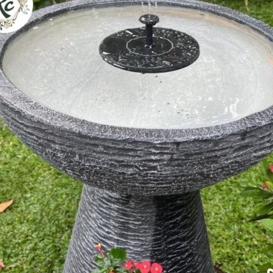 Pot Batu Taman Teratai Air Mancur Abu-Abu Fountain Pot 50 Putih