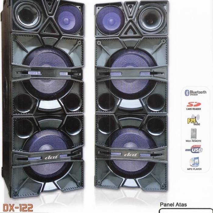 PROMO speaker aktif DAT DX122 / DX 122 double subwoofer Karaoke Bluetooth