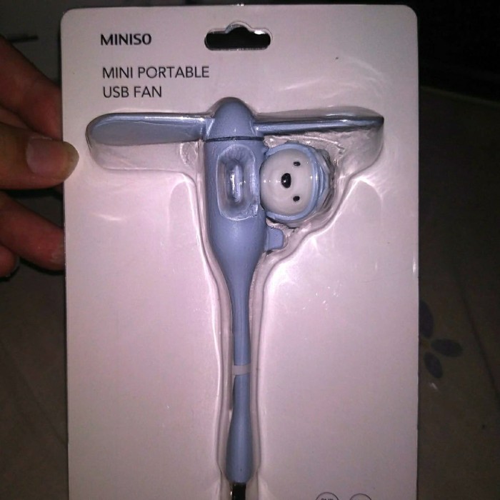 mini portable usb fan miniso original blue