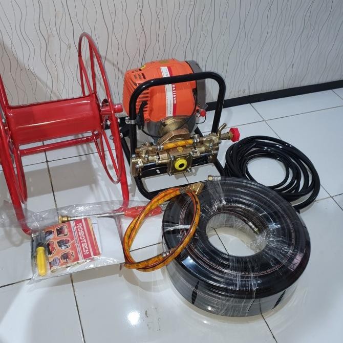 Mesin Pompa Air 1Inch Dan Mesin Steam 4Tak Merk Robotech 50M Selang [ Chetki ]