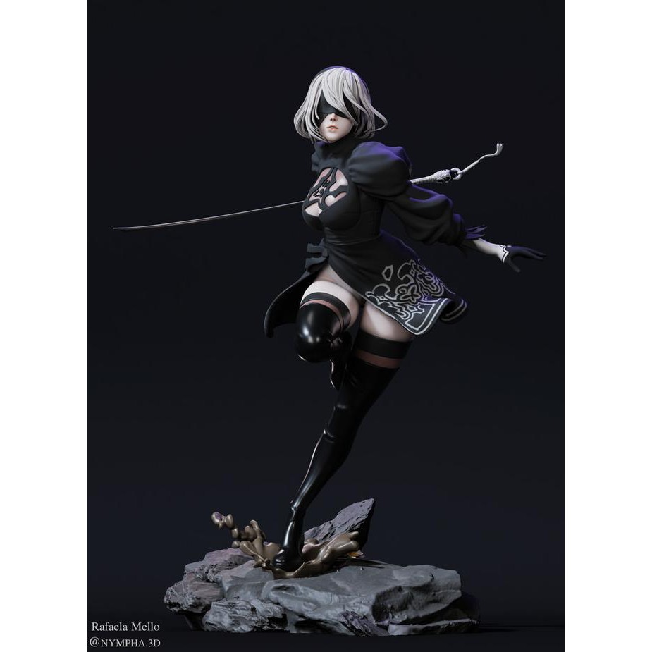 NIER AUTOMATA 2B FANART RESIN KIT FIGURE MURAH