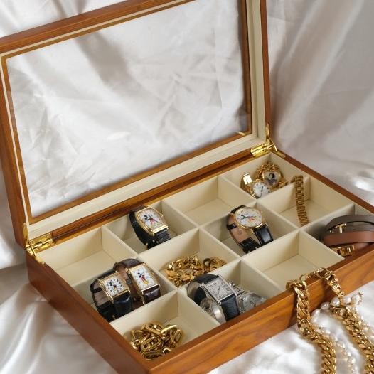 Wooden Jewelry Box 12 Parts / Box Perhiasan