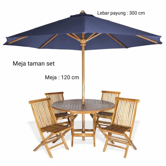 Meja payung set resto/taman/outdoor