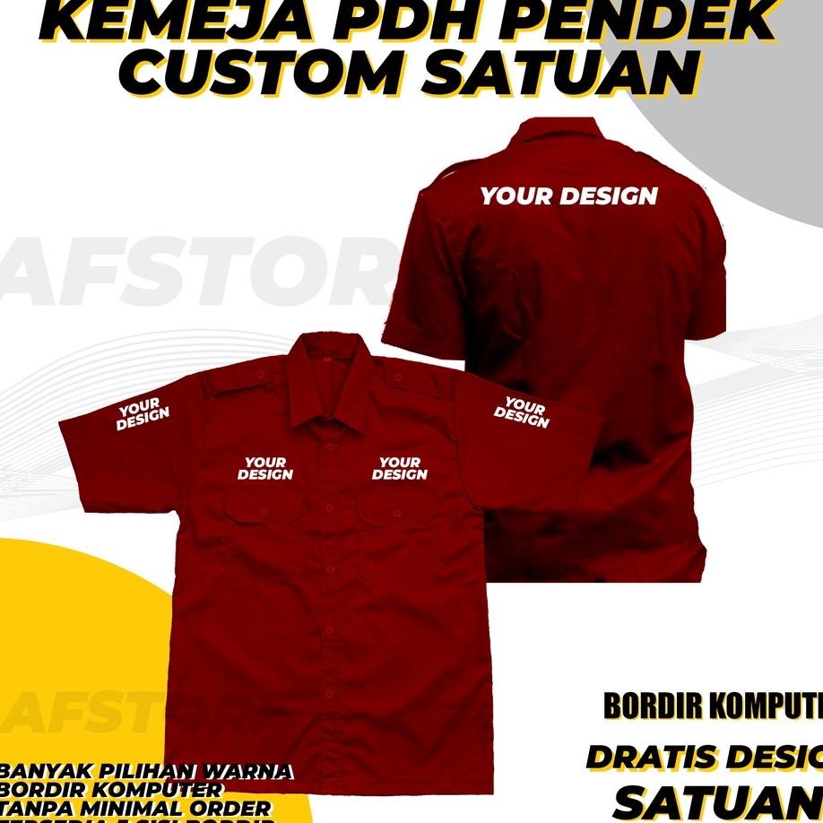 Kemeja Pdl Pria Wanita Bordir/Sablon Custom Design Logo Sendiri Satuan