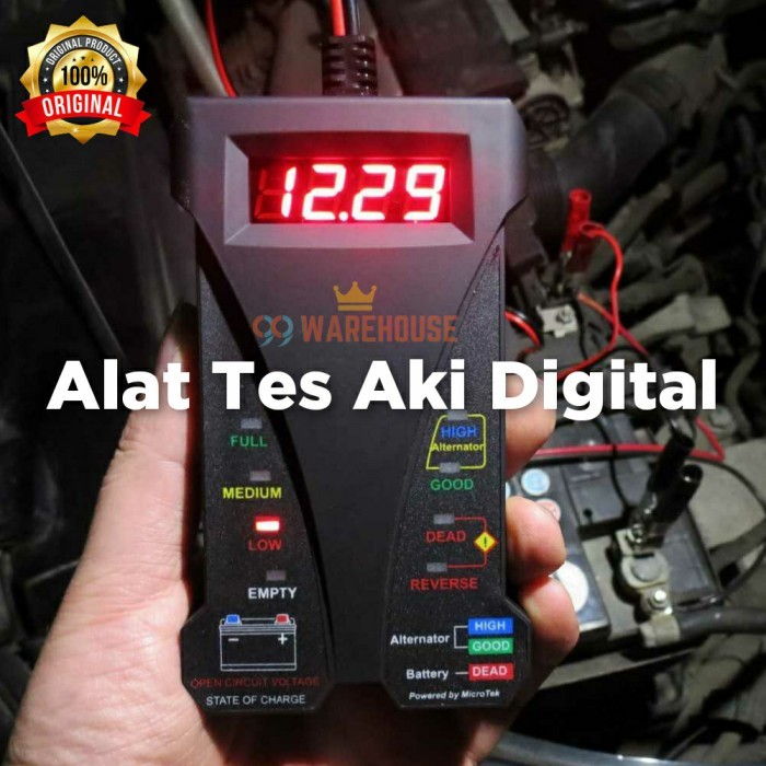 Tester Baterai Aki Mobil Motor / Tester Aki Digital 12V / Alat Tes Aki