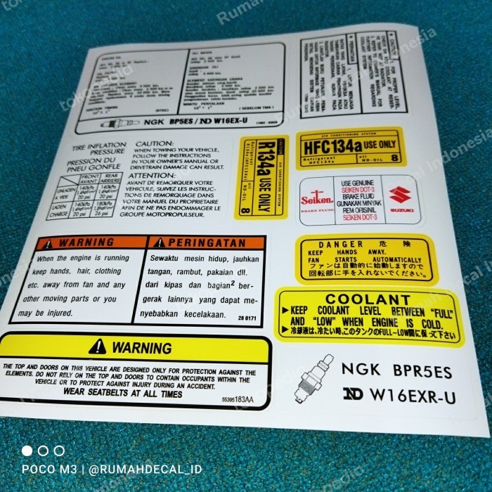 stiker interior suzuki jimny katana th 90-00