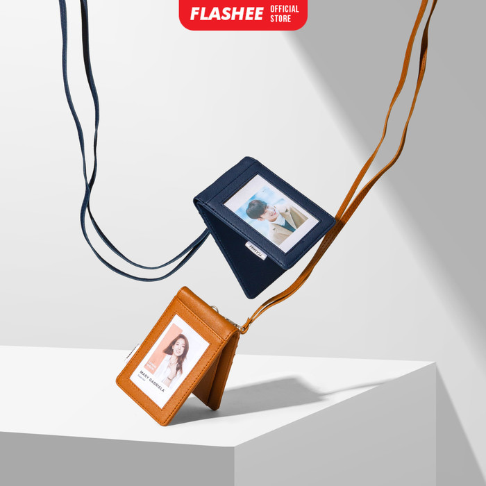 

Terlaris Lanyard Kulit Magnet ID Card Holder Name Tag Kulit berkualitas SALE