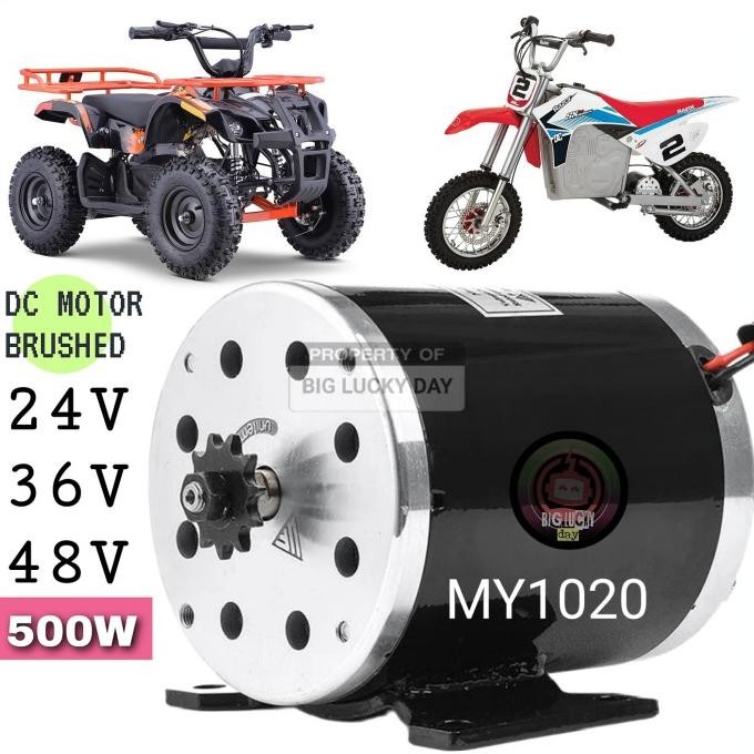 Dinamo My1020 24V 36V 48V 500W Dc Motor Brushed Sparepart Universal Original