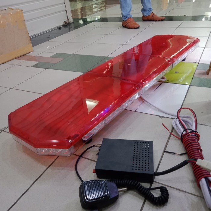 Rotator atap mobil ambulance damkar include toa sirine LED slim merah