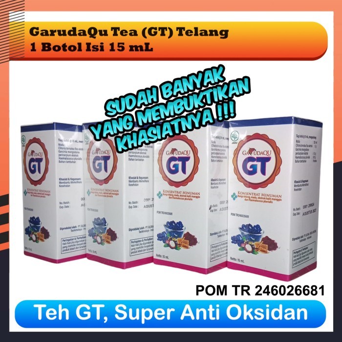 

4 Botol Teh Herbal GarudaQU Bunga Telang Aman BPOM